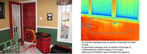Test infiltrom�trique et thermographie infrarouge au Quebec (infiltrographie) certifi� Novoclimat